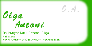 olga antoni business card